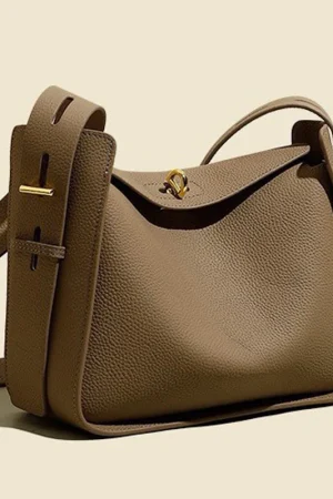 New Niche Luxury Designer Shoulder Crossbody Armpit Bag Head Layer Cowhide Leather Ladies Wide Shoulder Strap Large Capacity Bag