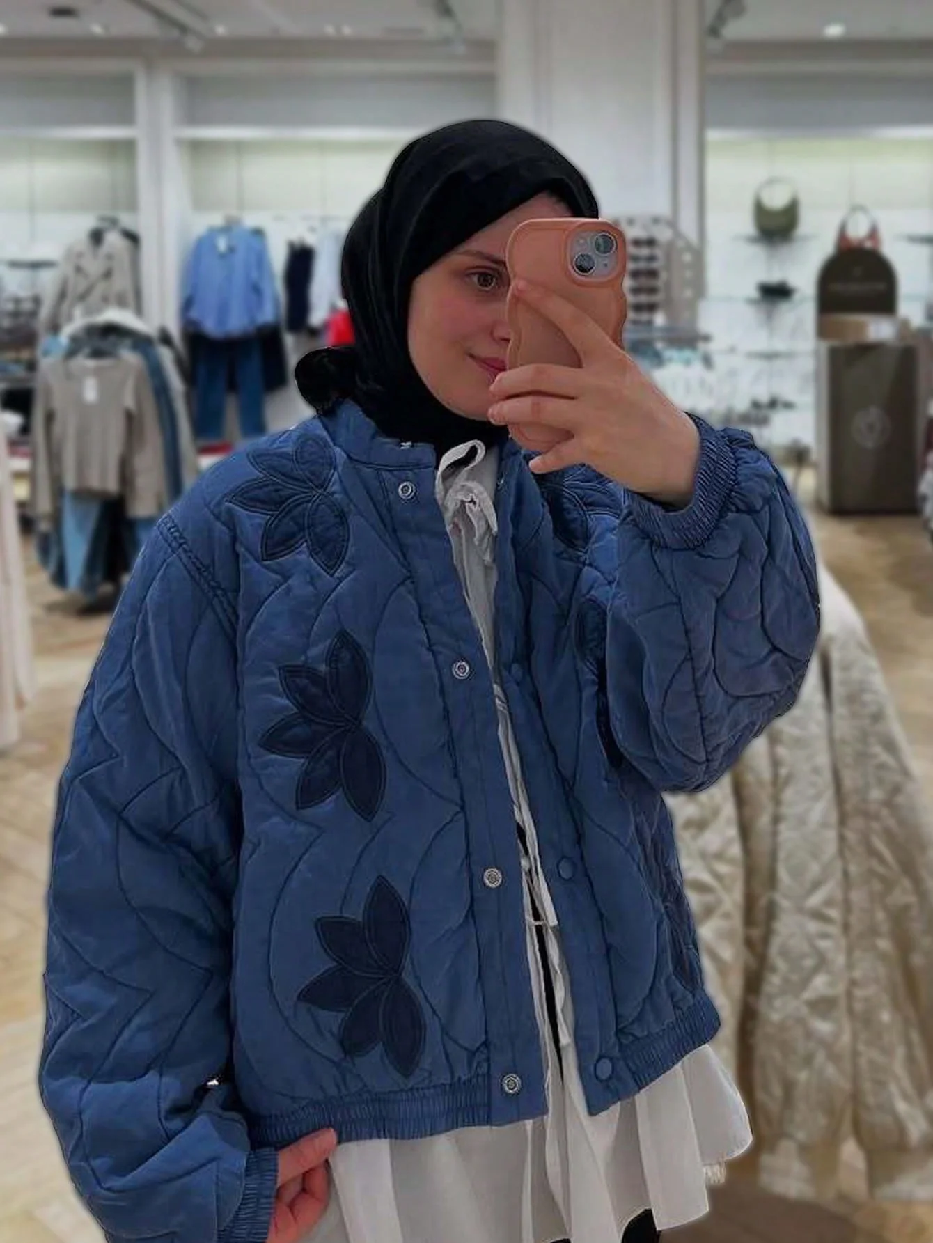 SLTNX Women's Quilted Stand Collar Padded Jacket Long Sleeve Pocket Casual Fall Winter Coat - Ảnh 3