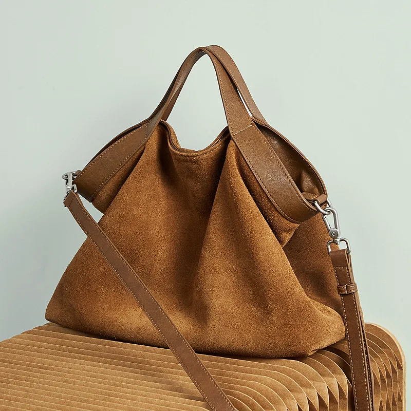 Genuine leather women Handbags Large Capacity female Shoulder Crossbody Bag Fashion Cowhide commuting big totes bolsas - Ảnh 4