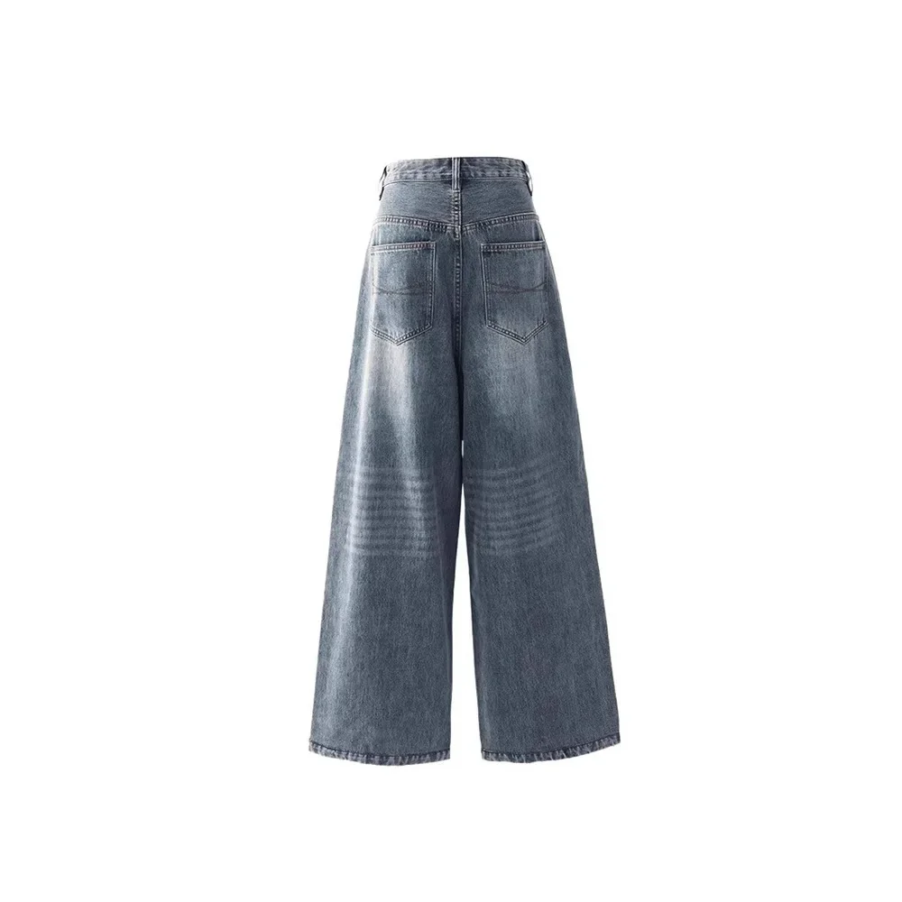 High Waist Wide Leg Denim Jeans Women's Loose Straight Floor-Length Pants Spring New Style Autumn Winter Comfortable Sensation - Ảnh 5