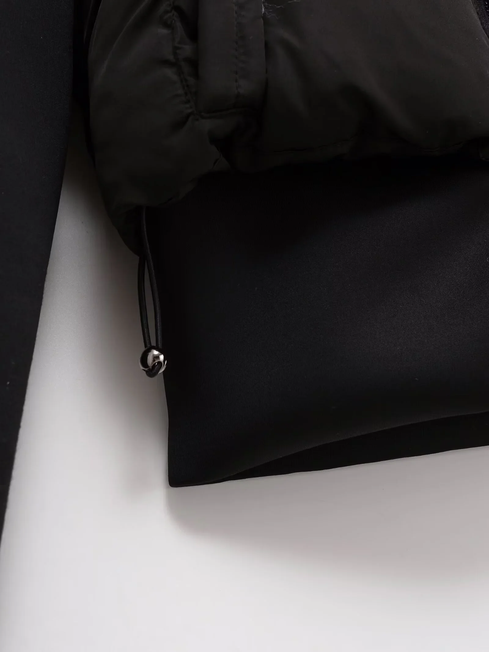 UNIZERA2025 autumn new women's casual fashion slim stretch fabric splicing cotton coat warm hooded cotton coat - Ảnh 2