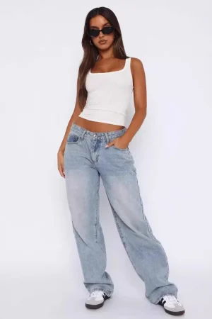 Summer Women's Pure Color Wide Leg Jeans High Waist Straight Leg Long Pants Trousers Large Version Slimming Effect